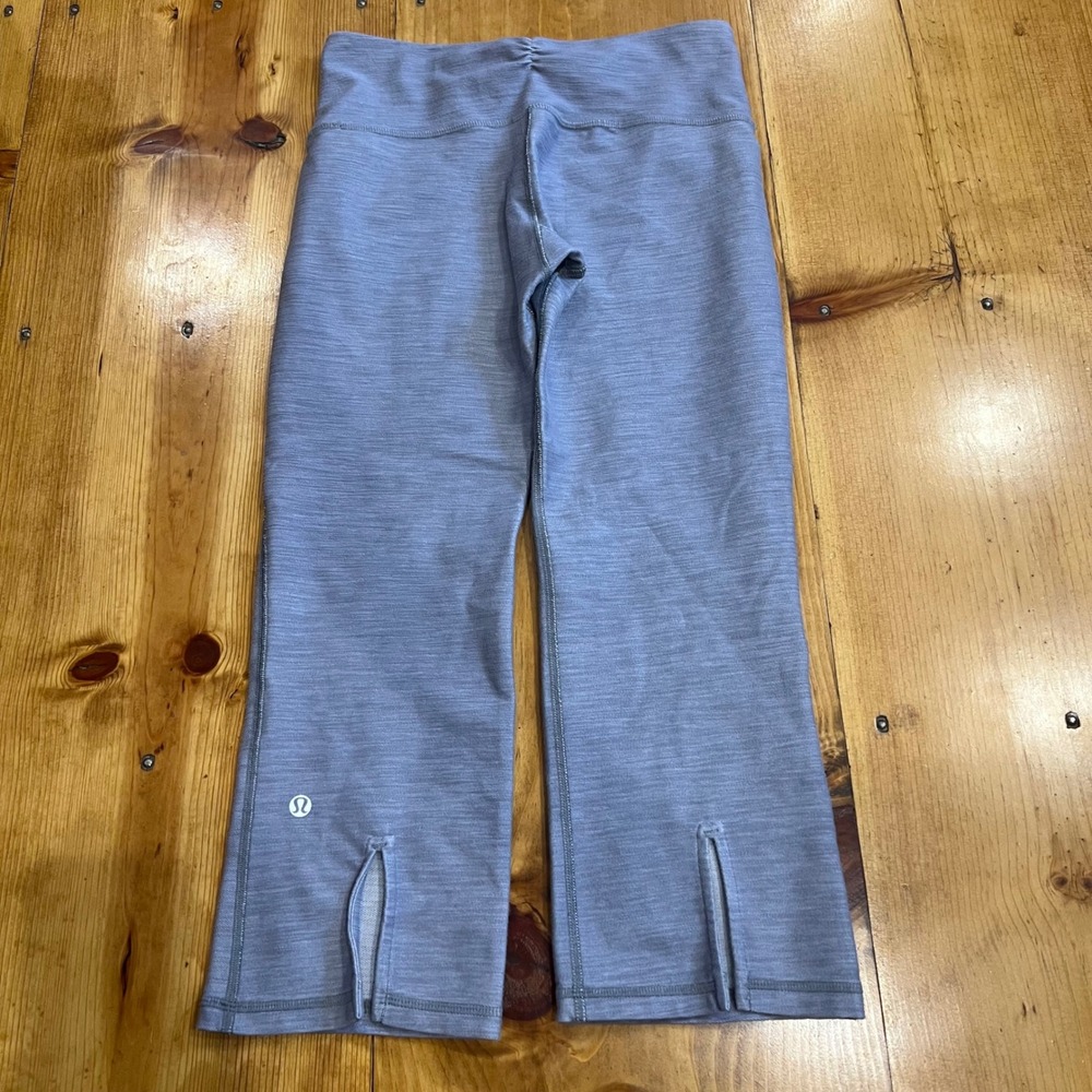 Lululemon Gather & Crow Crop‎ Slub Denim Size 4 Leggings Gray A6